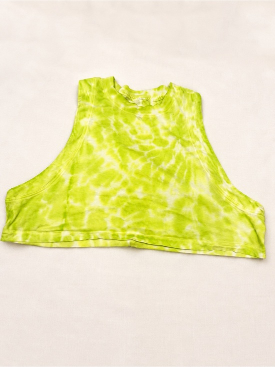lululemon athletica Tops - Lululemon Oversized 4 Neon Yellow Tie Dye High Neck Crop Tank Top